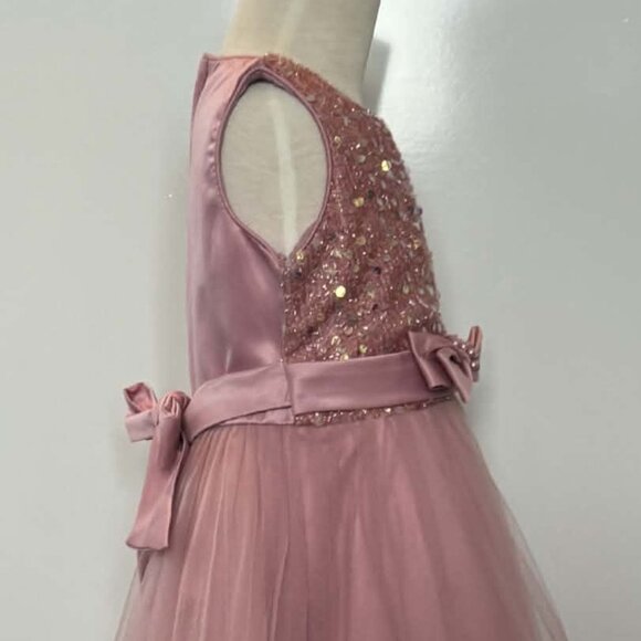 Girls Blush Pink Sequin Tulle Dress Party Holiday Formal NWOT - Picture 3 of 7